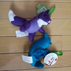 Starbucks Christmas Ornaments Set of 2 Squirrel and Dove